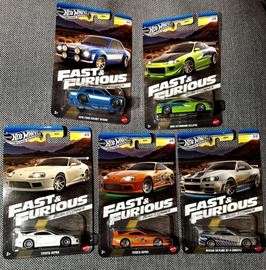 Hot Wheels Fast & Furious Brian O'Conner Silver Series 5-Car Set
